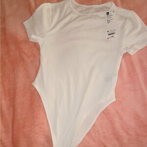 White  One-Piece Bodysuit - Classic Short Sleeve